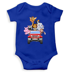 Jungle Jeep Cartoon Rompers for Baby Girl- KidsFashionVilla