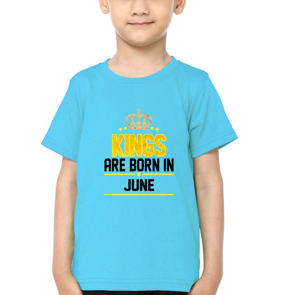 Kings Are Born In June Half Sleeves T-Shirt for Boy-KidsFashionVilla