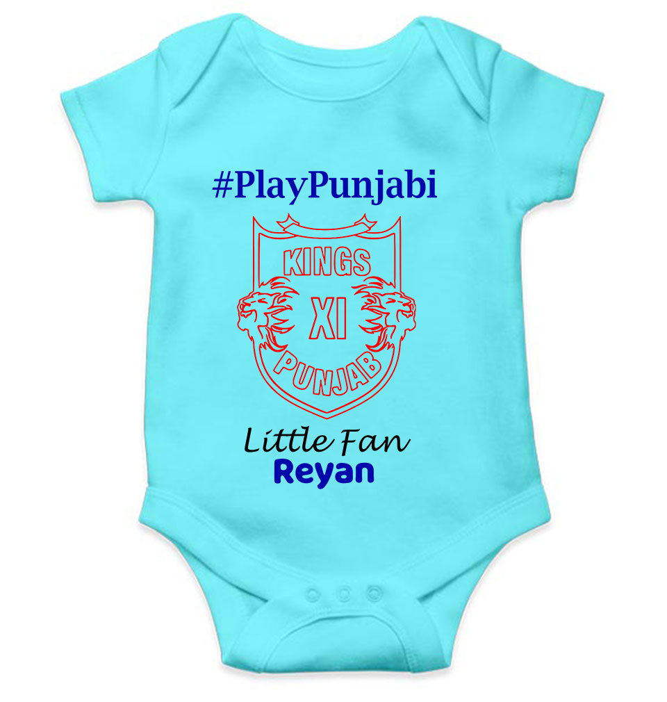Custom Name IPL PBKS Punjab Kings PlayPunjabi Kings Eleven Punjab Rompers for Baby Boy- KidsFashionVilla
