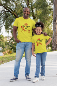 Daddy Of A Princess Father and Daughter Yellow Matching T-Shirt- KidsFashionVilla