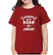 Load image into Gallery viewer, Legends are Born in January Half Sleeves T-Shirt For Girls -KidsFashionVilla
