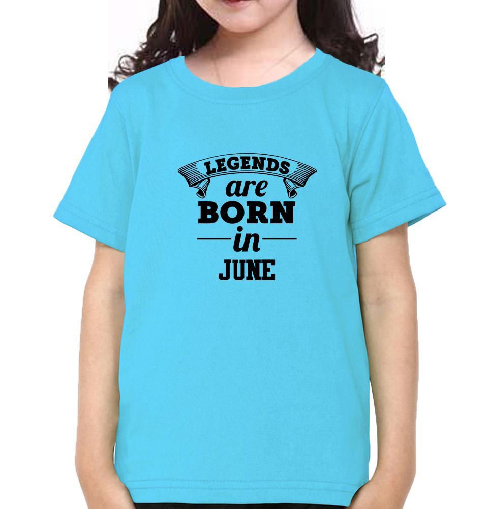 Legends are Born in June Half Sleeves T-Shirt For Girls -KidsFashionVilla