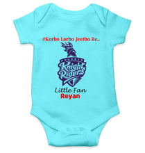 Load image into Gallery viewer, Custom Name IPL KKR Kolkata Knight Riders Korbo Lorbo Jeetbo Re Rompers for Baby Boy- KidsFashionVilla
