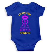 Load image into Gallery viewer, Custom Name IPL RR Rajasthan Royals Little Fan Rompers for Baby Boy- KidsFashionVilla
