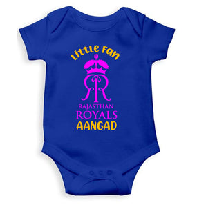 Custom Name IPL RR Rajasthan Royals Little Fan Rompers for Baby Boy- KidsFashionVilla