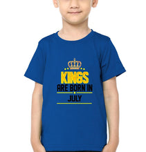 Load image into Gallery viewer, Kings Are Born In July Half Sleeves T-Shirt for Boy-KidsFashionVilla

