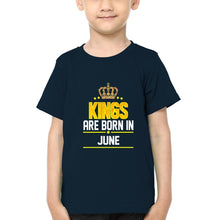 Load image into Gallery viewer, Kings Are Born In June Half Sleeves T-Shirt for Boy-KidsFashionVilla
