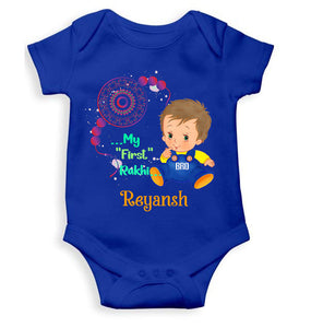 Custom Name My First Rakhi Rompers for Baby Boy- KidsFashionVilla