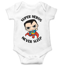 Load image into Gallery viewer, Super Heros Never Sleeps Rompers for Baby Boy- KidsFashionVilla
