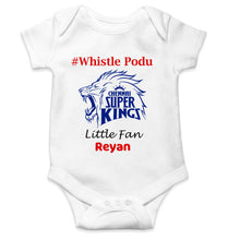Load image into Gallery viewer, Custom Name IPL CSK Chennai Super Kings Whistle Podu Rompers for Baby Boy- KidsFashionVilla

