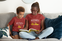 Load image into Gallery viewer, Blessed To Be His Mom Mother And Son Red Matching T-Shirt- KidsFashionVilla
