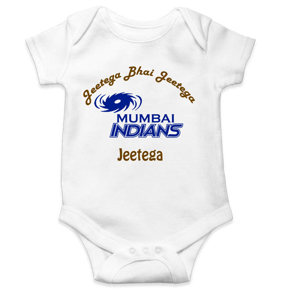 IPL Mumbai Indians Jeetega Bhai Jeetega MI Jeetega Rompers for Baby Boy- KidsFashionVilla