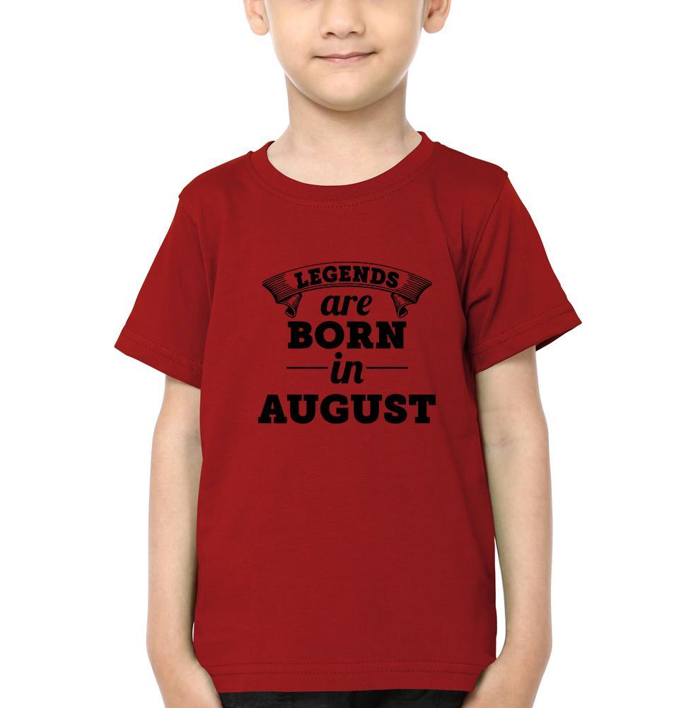 Legends are Born in August Half Sleeves T-Shirt for Boy-KidsFashionVilla