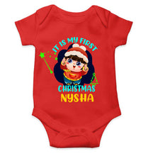 Load image into Gallery viewer, Customized Name It Is My First Christmas Rompers for Baby Girl- KidsFashionVilla
