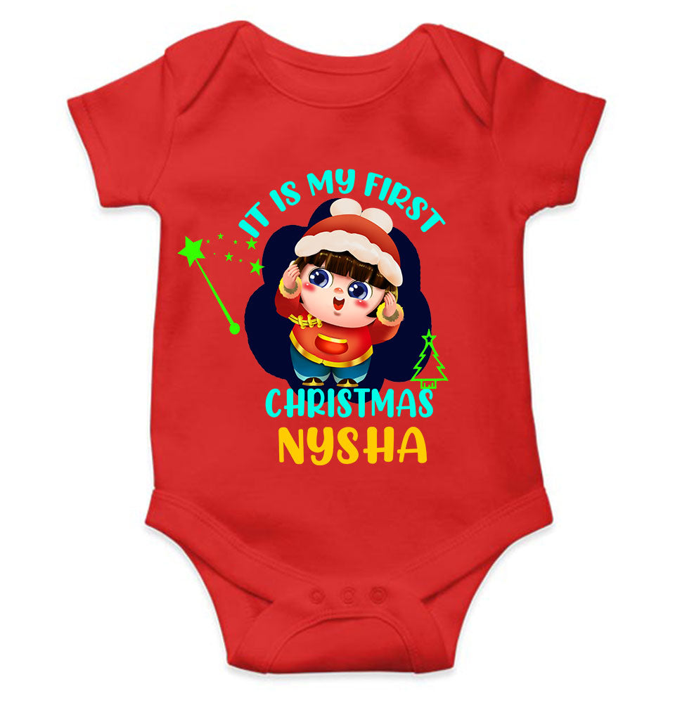 Customized Name It Is My First Christmas Rompers for Baby Girl- KidsFashionVilla