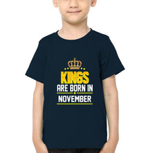 Load image into Gallery viewer, Kings Are Born In November Half Sleeves T-Shirt for Boy-KidsFashionVilla
