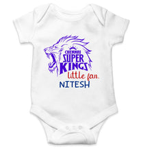 Load image into Gallery viewer, Custom Name IPL CSK Chennai Super Kings Little Fan Rompers for Baby Boy- KidsFashionVilla
