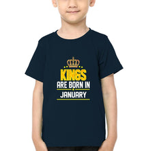Load image into Gallery viewer, Kings Are Born In January Half Sleeves T-Shirt for Boys and Kids-KidsFashionVilla
