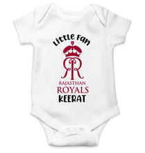 Load image into Gallery viewer, Custom Name IPL RR Rajasthan Royals Little Fan Rompers for Baby Girl- KidsFashionVilla
