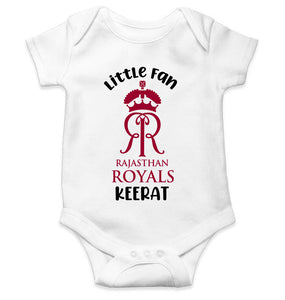 Custom Name IPL RR Rajasthan Royals Little Fan Rompers for Baby Girl- KidsFashionVilla