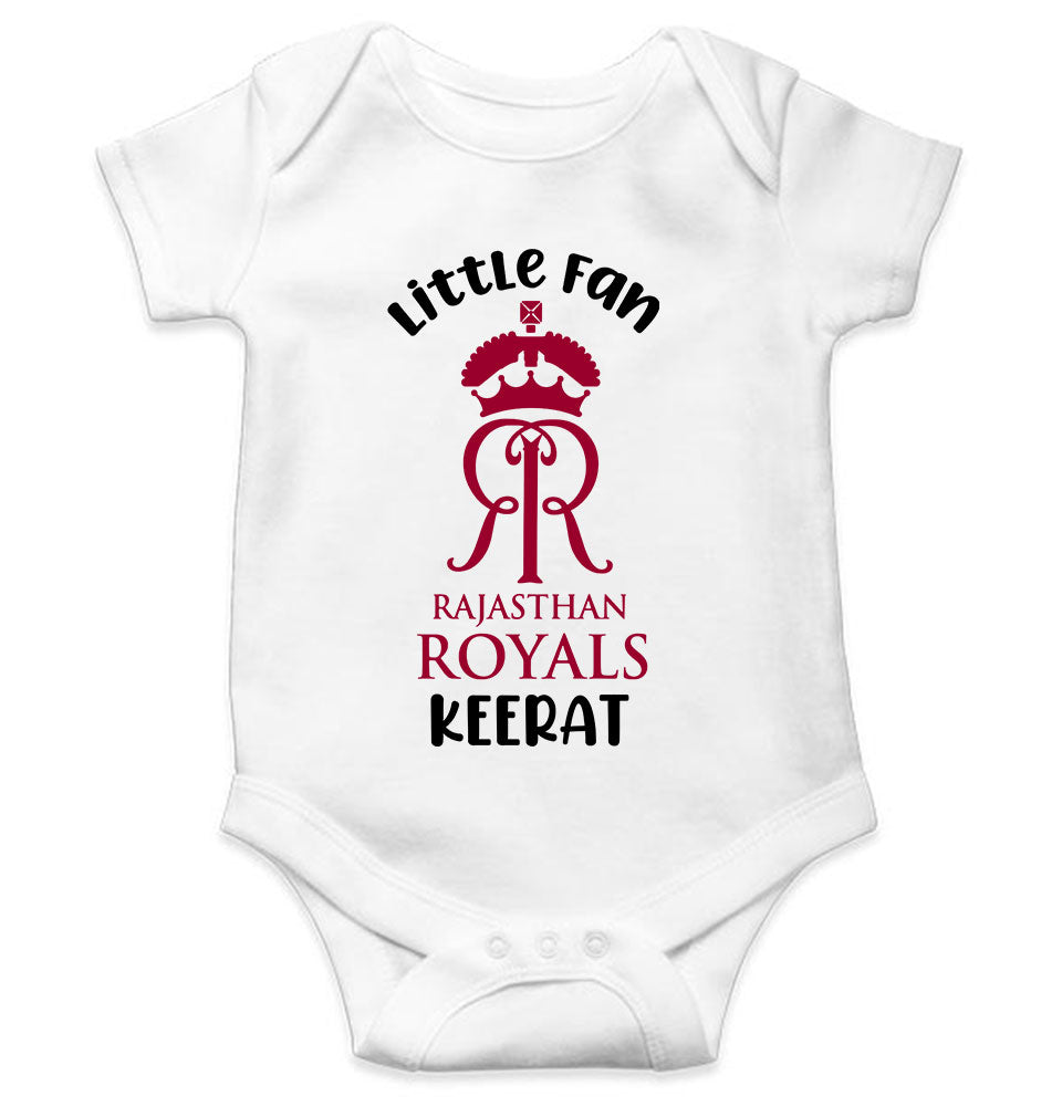 Custom Name IPL RR Rajasthan Royals Little Fan Rompers for Baby Girl- KidsFashionVilla