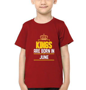 Kings Are Born In June Half Sleeves T-Shirt for Boy-KidsFashionVilla