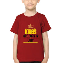 Load image into Gallery viewer, Kings Are Born In July Half Sleeves T-Shirt for Boy-KidsFashionVilla
