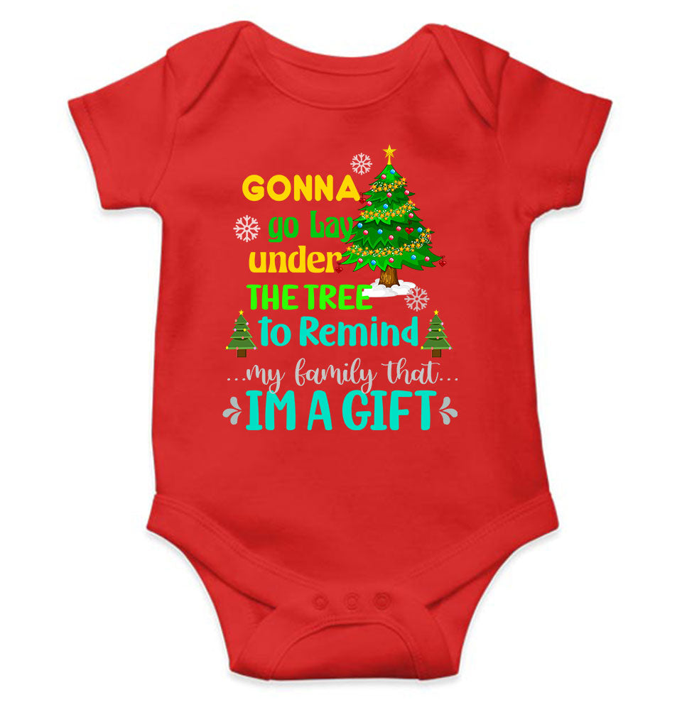 Gift Under Christmas Tree Rompers for Baby Girl- KidsFashionVilla
