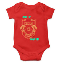 Load image into Gallery viewer, Custom Name IPL PBKS Punjab Super Kings Little Fan Rompers for Baby Boy- KidsFashionVilla
