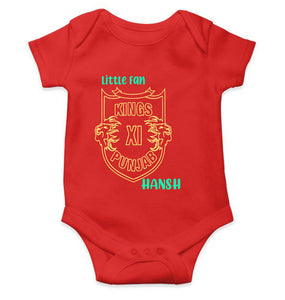 Custom Name IPL PBKS Punjab Super Kings Little Fan Rompers for Baby Boy- KidsFashionVilla