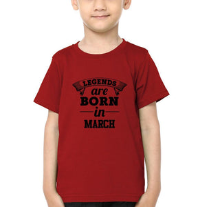 Legends are Born in March Half Sleeves T-Shirt for Boy-KidsFashionVilla