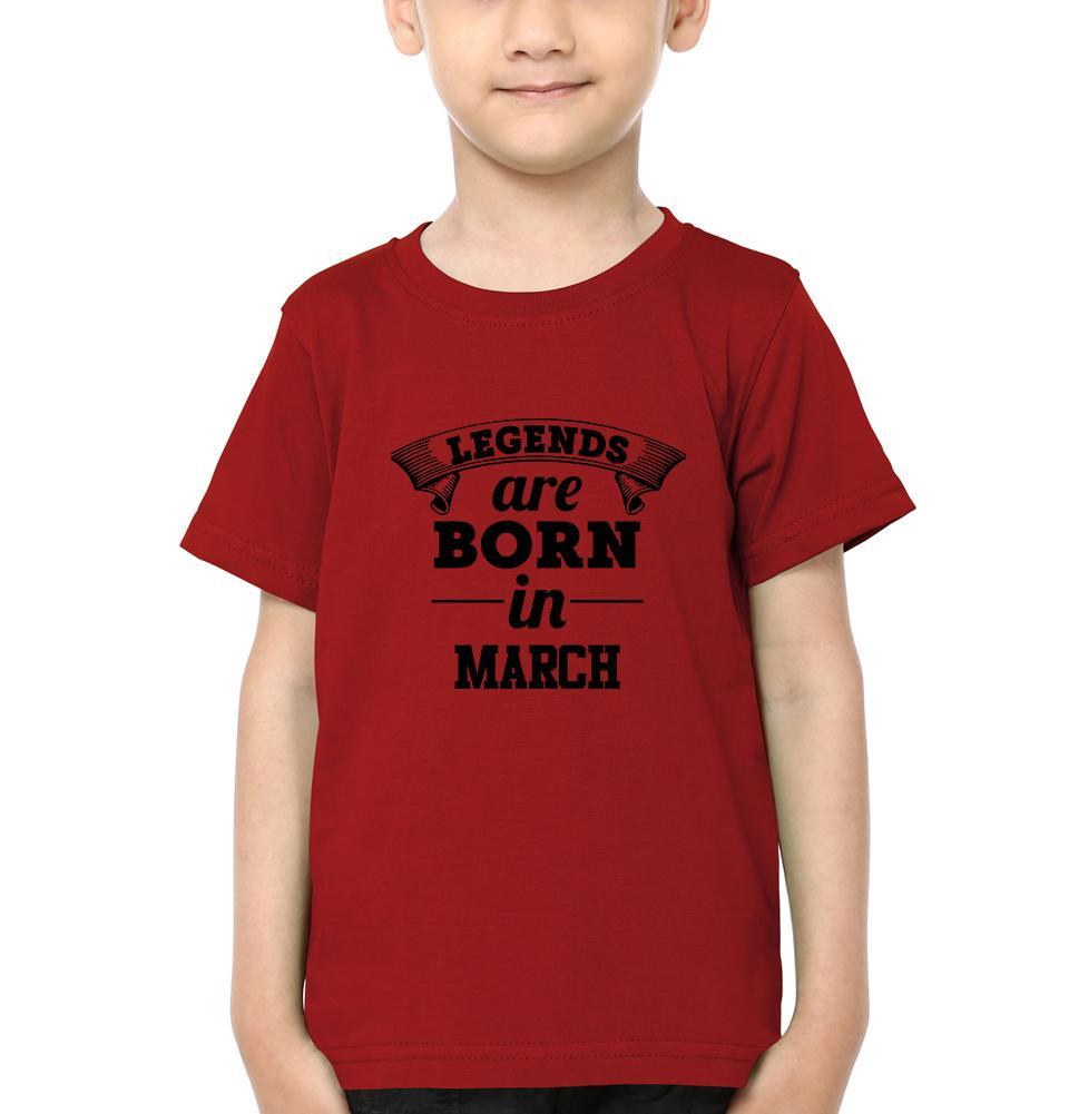 Legends are Born in March Half Sleeves T-Shirt for Boy-KidsFashionVilla