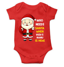 Load image into Gallery viewer, Customized Name Santa Nanu Is Here Christmas Rompers for Baby Boy- KidsFashionVilla
