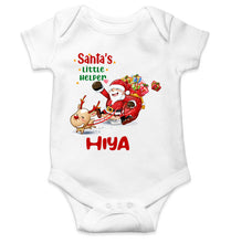 Load image into Gallery viewer, Customized Name Santas Little Helper Christmas Rompers for Baby Girl- KidsFashionVilla

