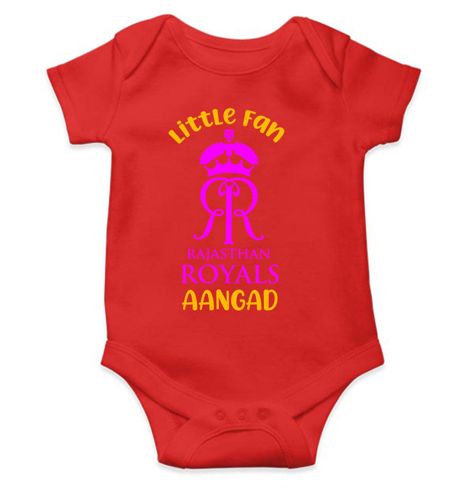Custom Name IPL RR Rajasthan Royals Little Fan Rompers for Baby Boy- KidsFashionVilla