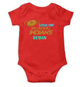 Custom Name IPL MI Mumbai Indians Little Fan Rompers for Baby Boy- KidsFashionVilla