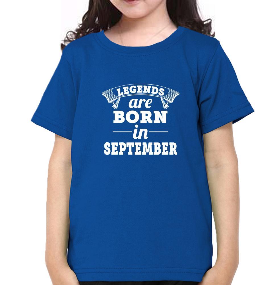 Legends are born in september Half Sleeves T-Shirt For Girls -KidsFashionVilla
