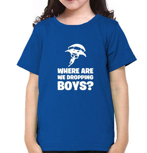 PUBG Where Are We Dropping Boys Half Sleeves T-Shirt For Girls -KidsFashionVilla