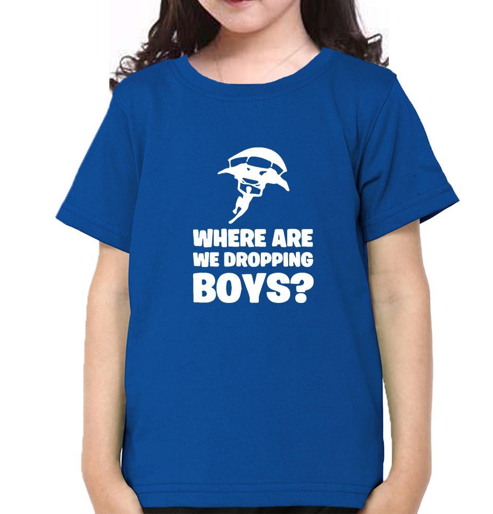 PUBG Where Are We Dropping Boys Half Sleeves T-Shirt For Girls -KidsFashionVilla