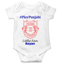 Load image into Gallery viewer, Custom Name IPL PBKS Punjab Kings PlayPunjabi Kings Eleven Punjab Rompers for Baby Boy- KidsFashionVilla
