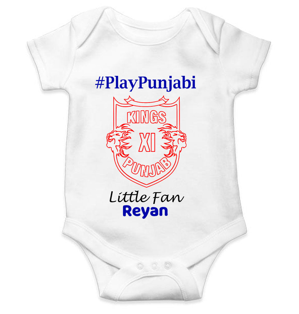 Custom Name IPL PBKS Punjab Kings PlayPunjabi Kings Eleven Punjab Rompers for Baby Boy- KidsFashionVilla