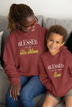 Load image into Gallery viewer, Blessed To Be His Mom Mother And Son Red Matching Hoodies- KidsFashionVilla
