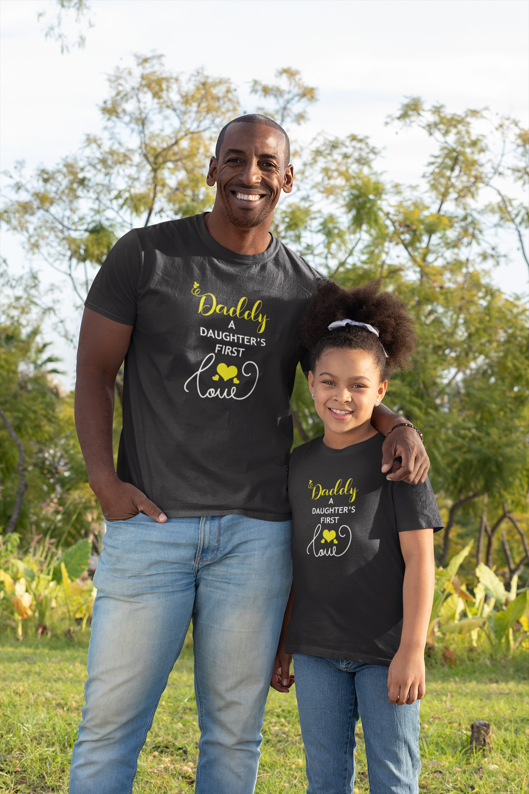 Daughters First Love Father and Daughter Black Matching T-Shirt- KidsFashionVilla
