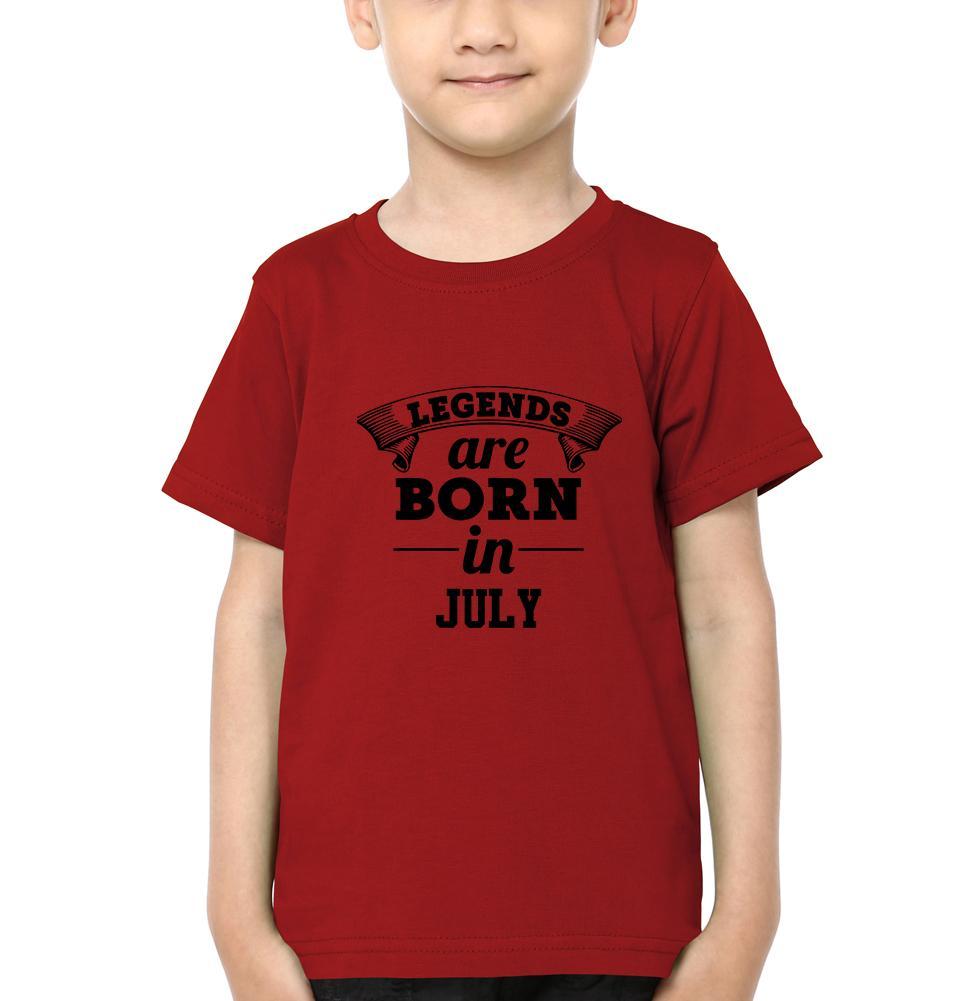 Legends are Born in July Half Sleeves T-Shirt for Boy-KidsFashionVilla