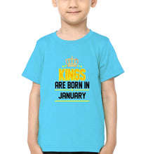 Load image into Gallery viewer, Kings Are Born In January Half Sleeves T-Shirt for Boy-KidsFashionVilla

