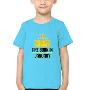 Kings Are Born In January Half Sleeves T-Shirt for Boy-KidsFashionVilla