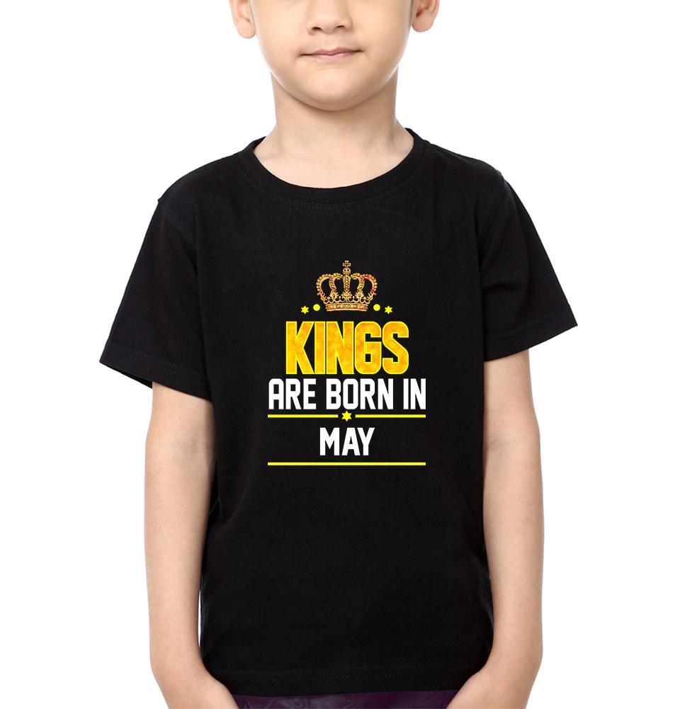 Kings Are Born In May Half Sleeves T-Shirt for Boy-KidsFashionVilla