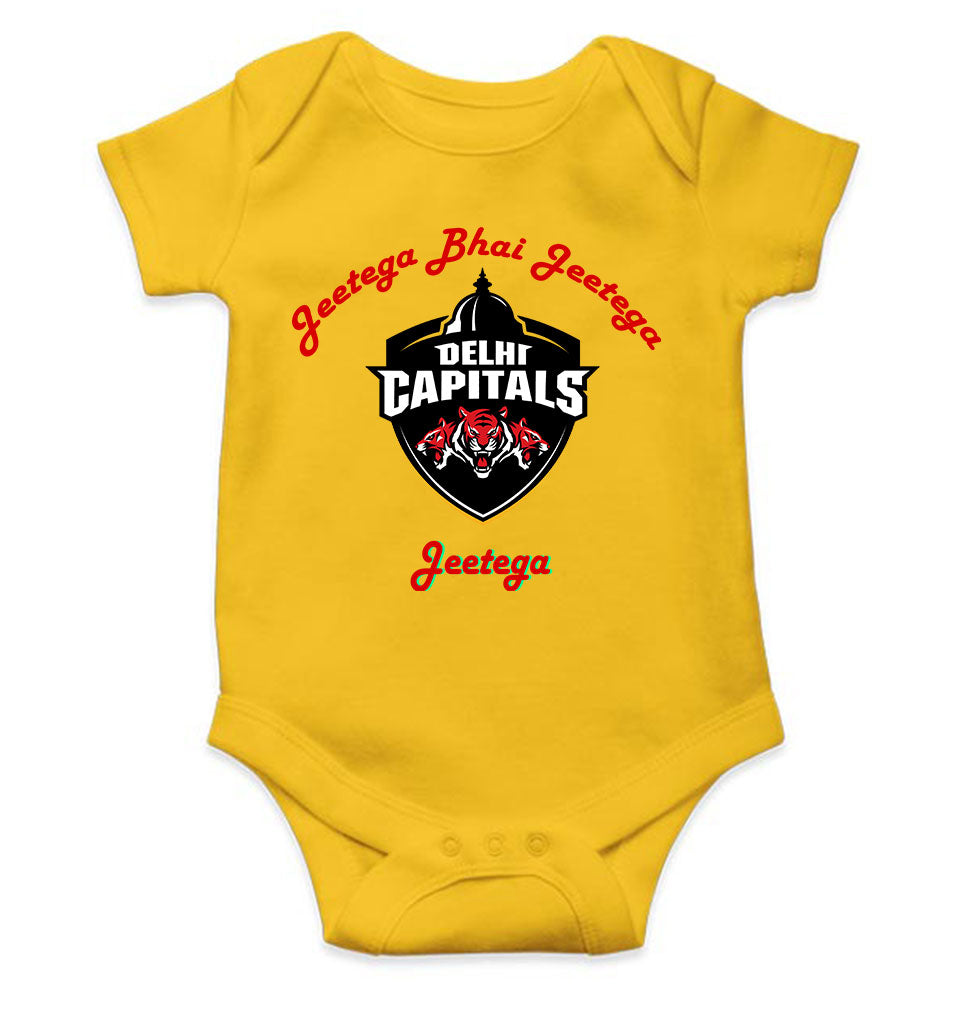 IPL Delhi Capitals Jeetega Bhai Jeetega DC Jeetega Rompers for Baby Boy- KidsFashionVilla