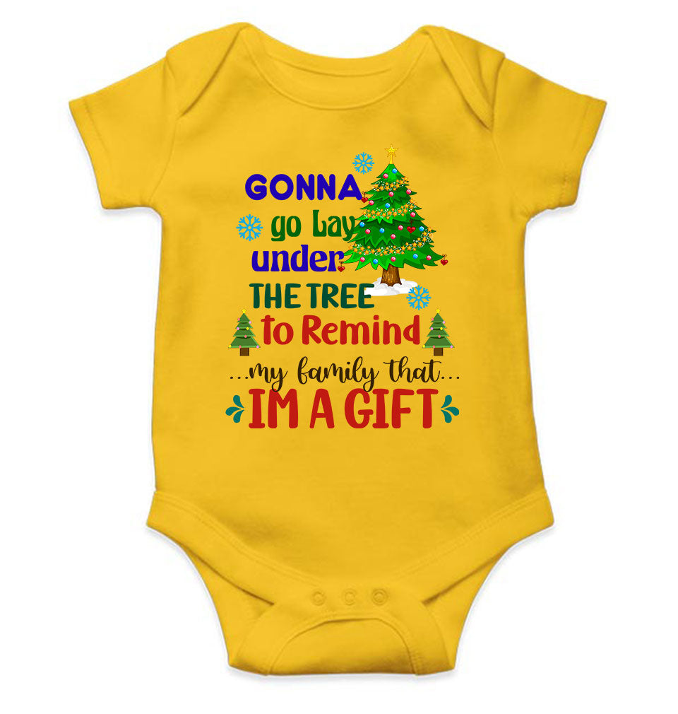Gift Under Christmas Tree Rompers for Baby Girl- KidsFashionVilla