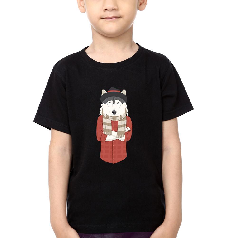 Hipster Wolf Half Sleeves T-Shirt for Boy-KidsFashionVilla